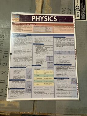 PHYSICS Quick Study Academic Reference Chart - Purple & White